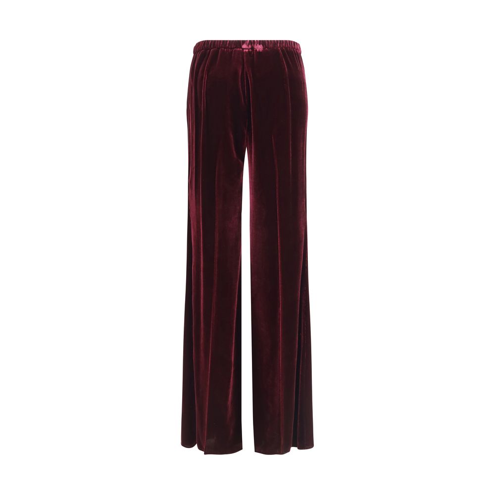 Forte_Forte Bordeaux-Viskose-Hose mit ausgestelltem Bein