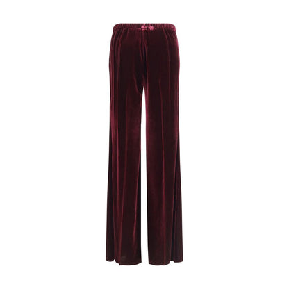 Forte_Forte Bordeaux-Viskose-Hose mit ausgestelltem Bein
