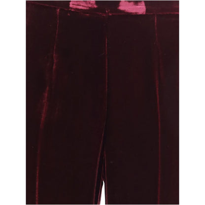 Forte_Forte Bordeaux-Viskose-Hose mit ausgestelltem Bein
