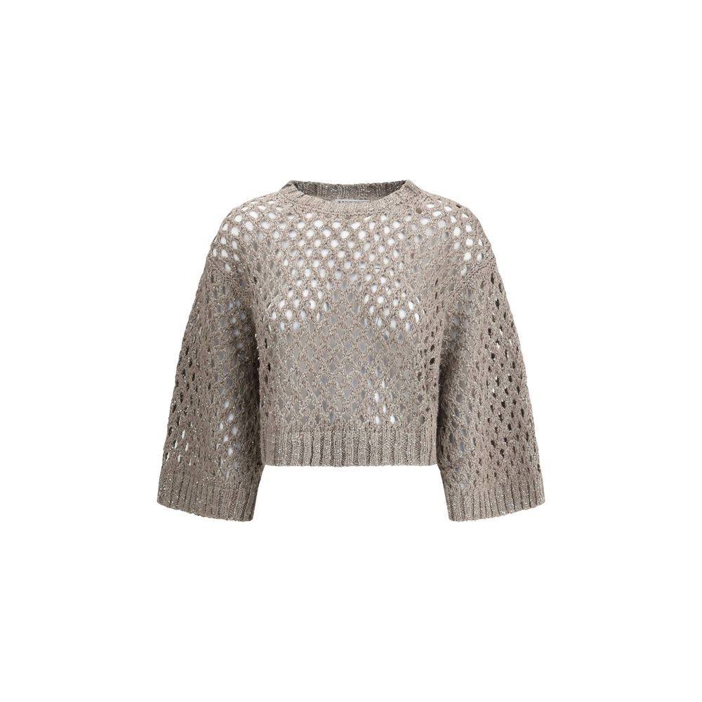 Brunello Cucinelli braunes Seiden-Sweatshirt