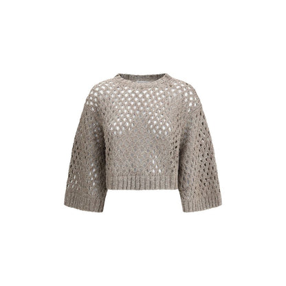Brunello Cucinelli braunes Seiden-Sweatshirt