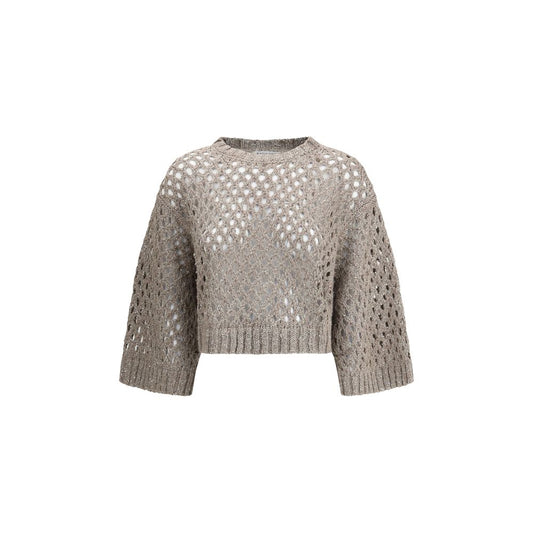 Brunello Cucinelli braunes Seiden-Sweatshirt