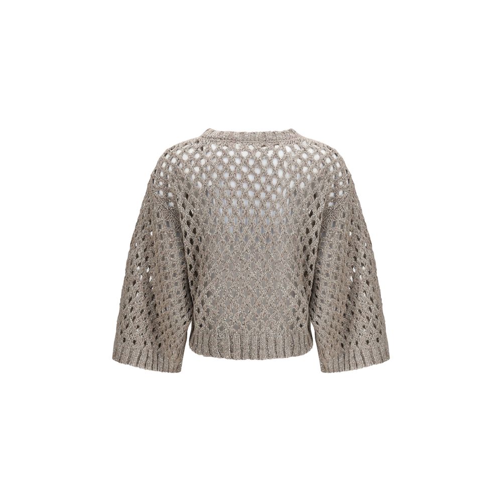 Brunello Cucinelli braunes Seiden-Sweatshirt