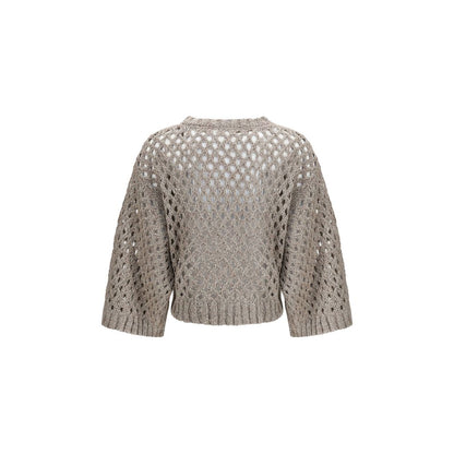 Brunello Cucinelli braunes Seiden-Sweatshirt