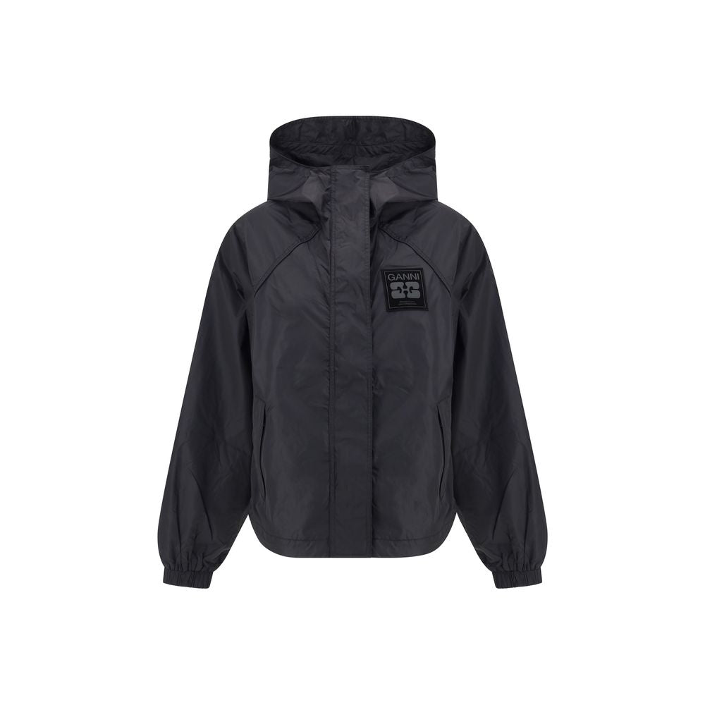 Ganni Schwarze Jacke aus Nylon