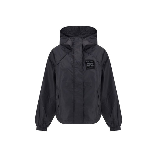 Ganni Schwarze Jacke aus Nylon