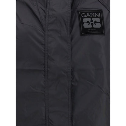 Ganni Schwarze Jacke aus Nylon