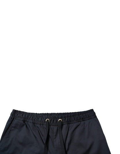 Dolce &amp; Gabbana Herren-Bermudashorts aus Baumwollstretch in Marineblau