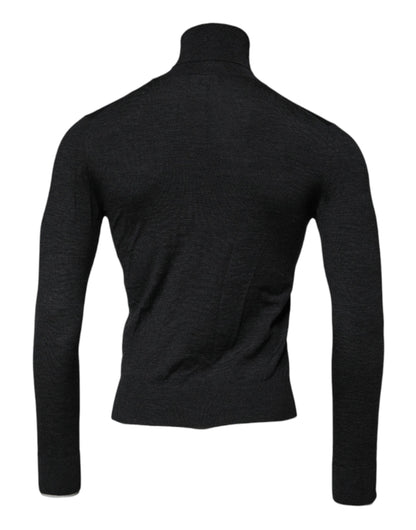Dolce &amp; Gabbana Schwarzer Rollkragenpullover aus Wolle für Herren