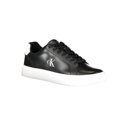 Calvin Klein Herren-Sneaker aus schwarzem Leder