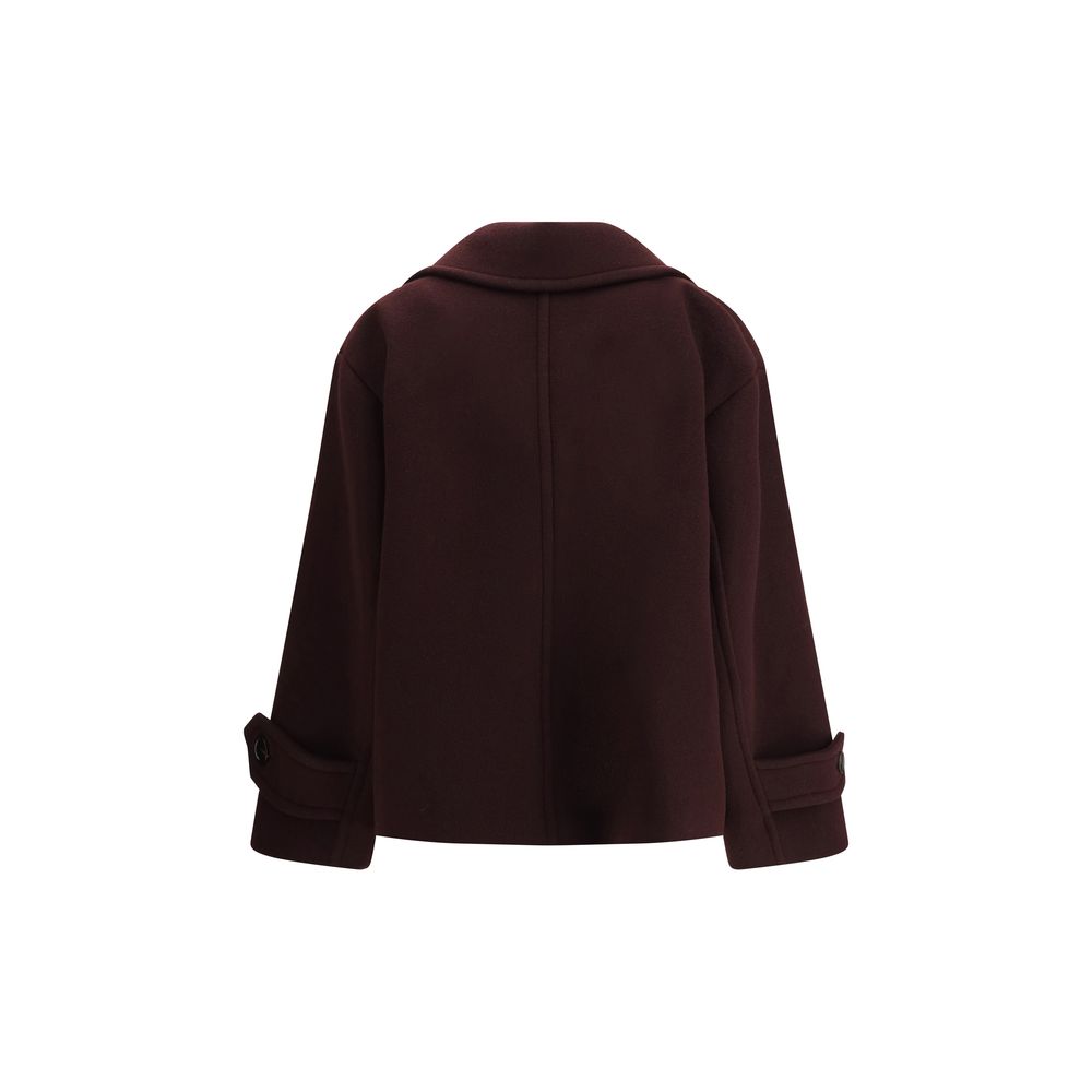 Chloé Bordeaux Wollmantel aus Fleece