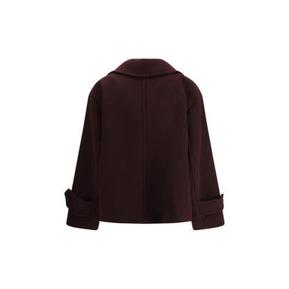 Chloé Bordeaux Wollmantel aus Fleece