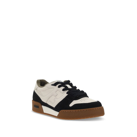 Fendi Schwarze Kalbsleder Bos Taurus Low-Top Sneaker