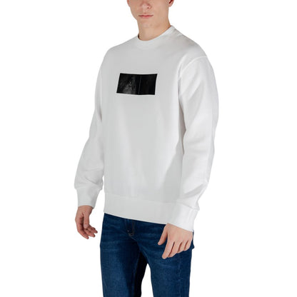 Armani Exchange – Cremefarbenes Baumwoll-Sweatshirt