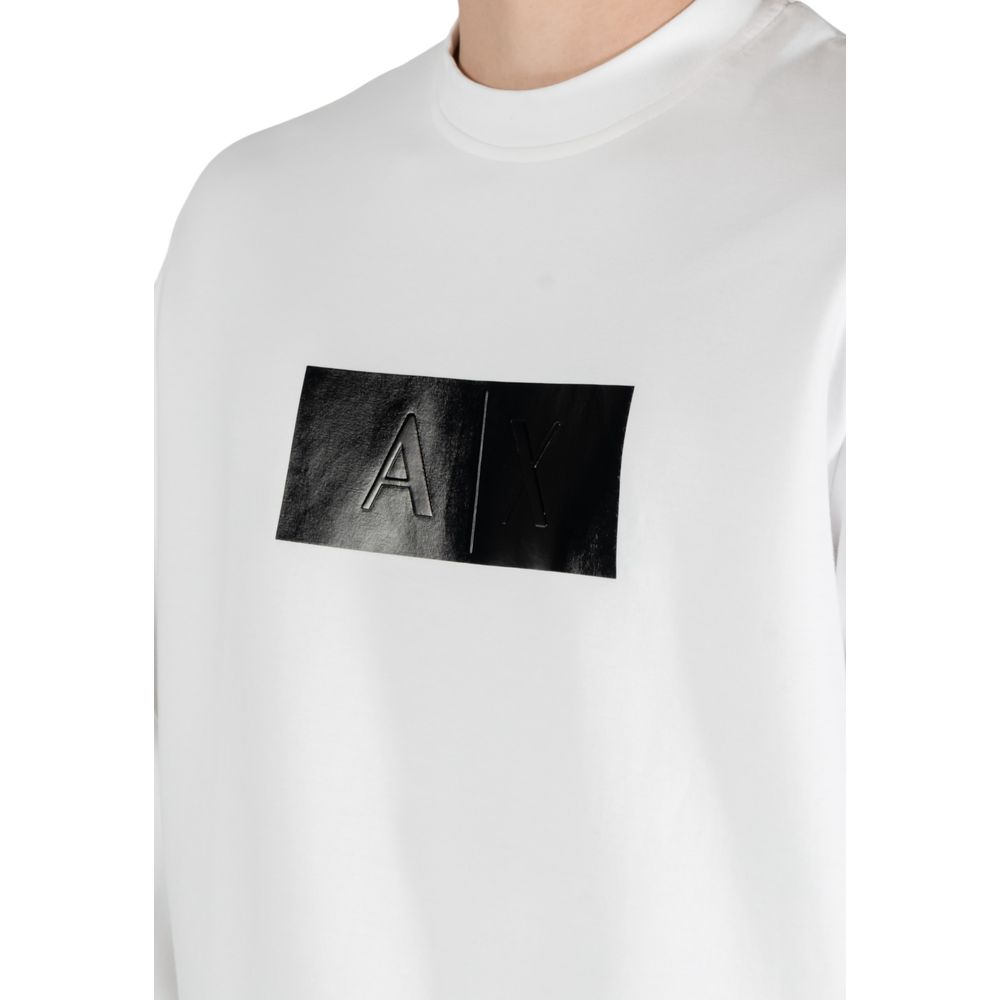Armani Exchange – Cremefarbenes Baumwoll-Sweatshirt