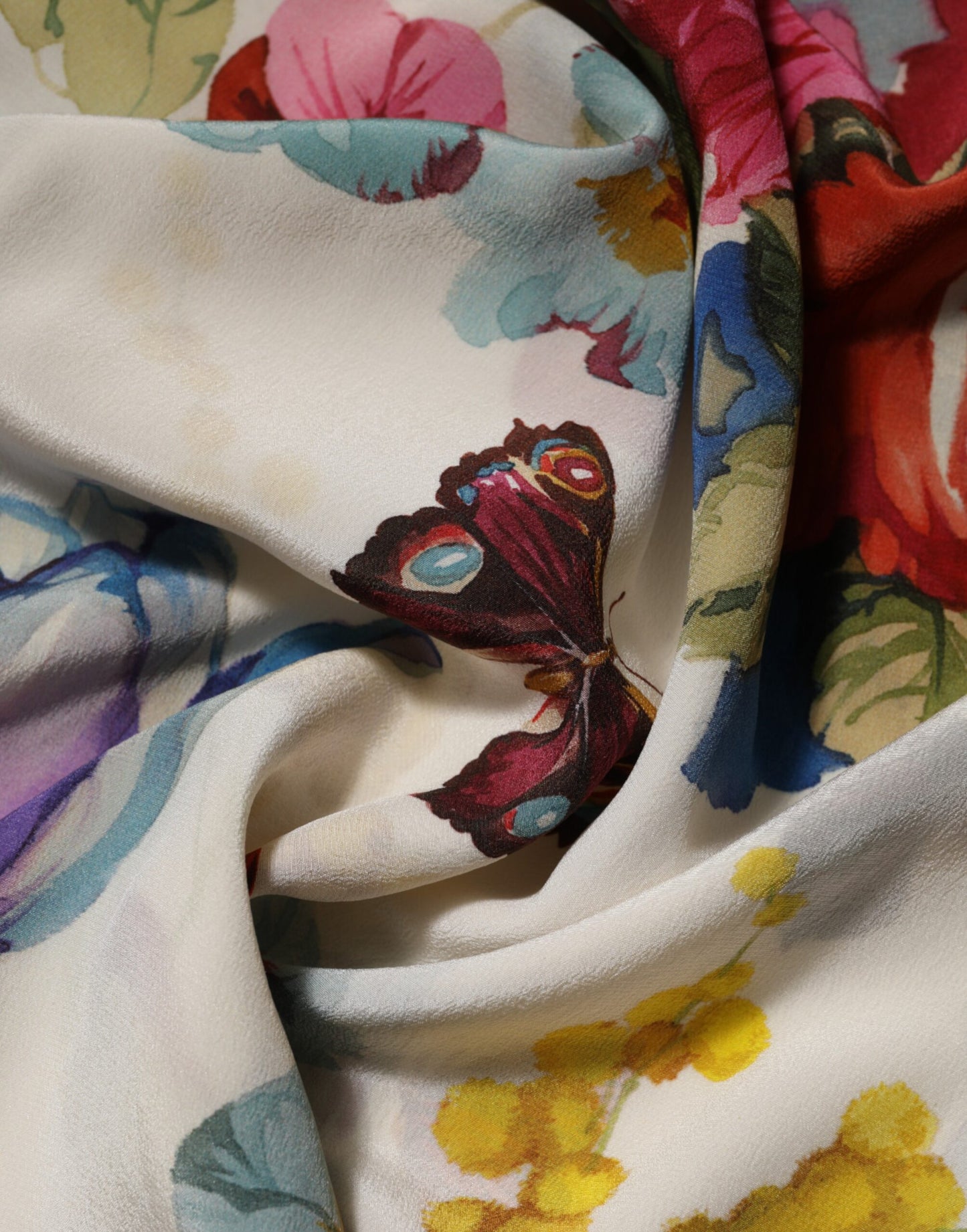 Dolce &amp; Gabbana – Langes Etuikleid aus Seide mit Blumenmuster in Weiß