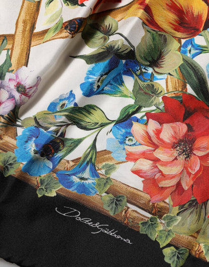 Dolce &amp; Gabbana – Weißes, ärmelloses A-Linien-Kleid mit Tiger-Blumenmuster