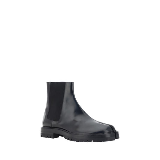 Margiela Schwarze Kalbsleder Bos Taurus Chelsea Boots