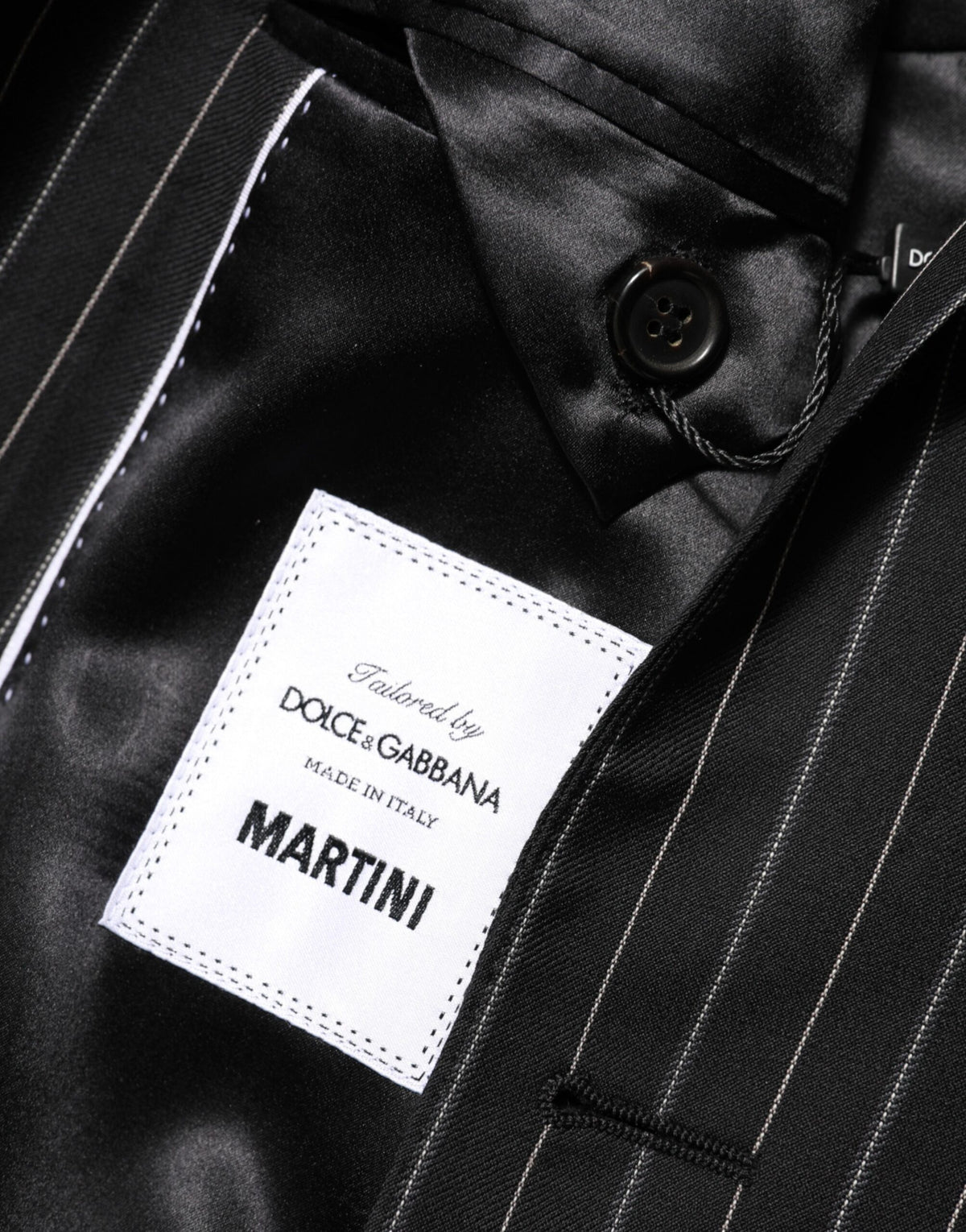Dolce &amp; Gabbana – MARTINI – Anzugblazer mit 1 Knopf und schwarzen Streifen