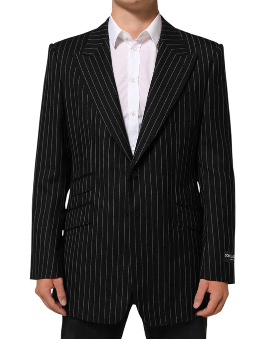 Dolce & Gabbana Dark Gray Stripes 2 Buttons Suit Jacket Blazer
