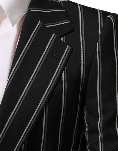 Dolce & Gabbana Dark Gray Stripes SICILIA 1 Button Suit Blazer