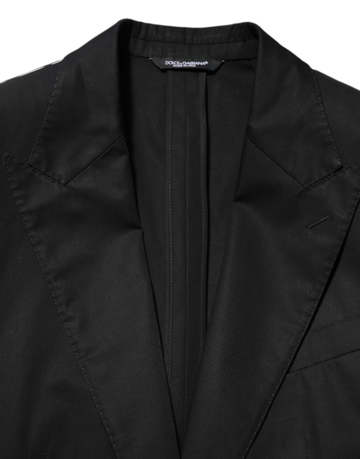 Dolce &amp; Gabbana Schwarzer Wollanzug mit 2 Knöpfen für Herren
