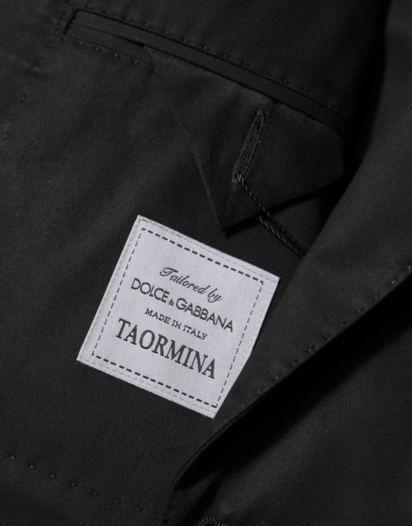 Dolce &amp; Gabbana Schwarzer Wollanzug mit 2 Knöpfen für Herren