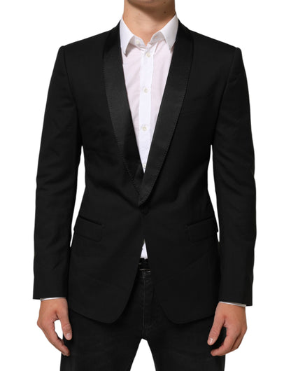 Dolce &amp; Gabbana – Schwarzer MARTINI-Anzugblazer mit 1 Knopf