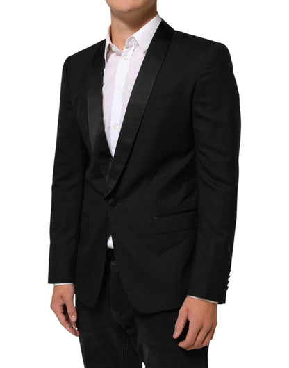 Dolce &amp; Gabbana – Schwarzer MARTINI-Anzugblazer mit 1 Knopf
