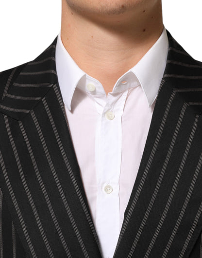 Dolce &amp; Gabbana – SICILIA – Anzugblazer mit 1 Knopf und schwarzen Streifen
