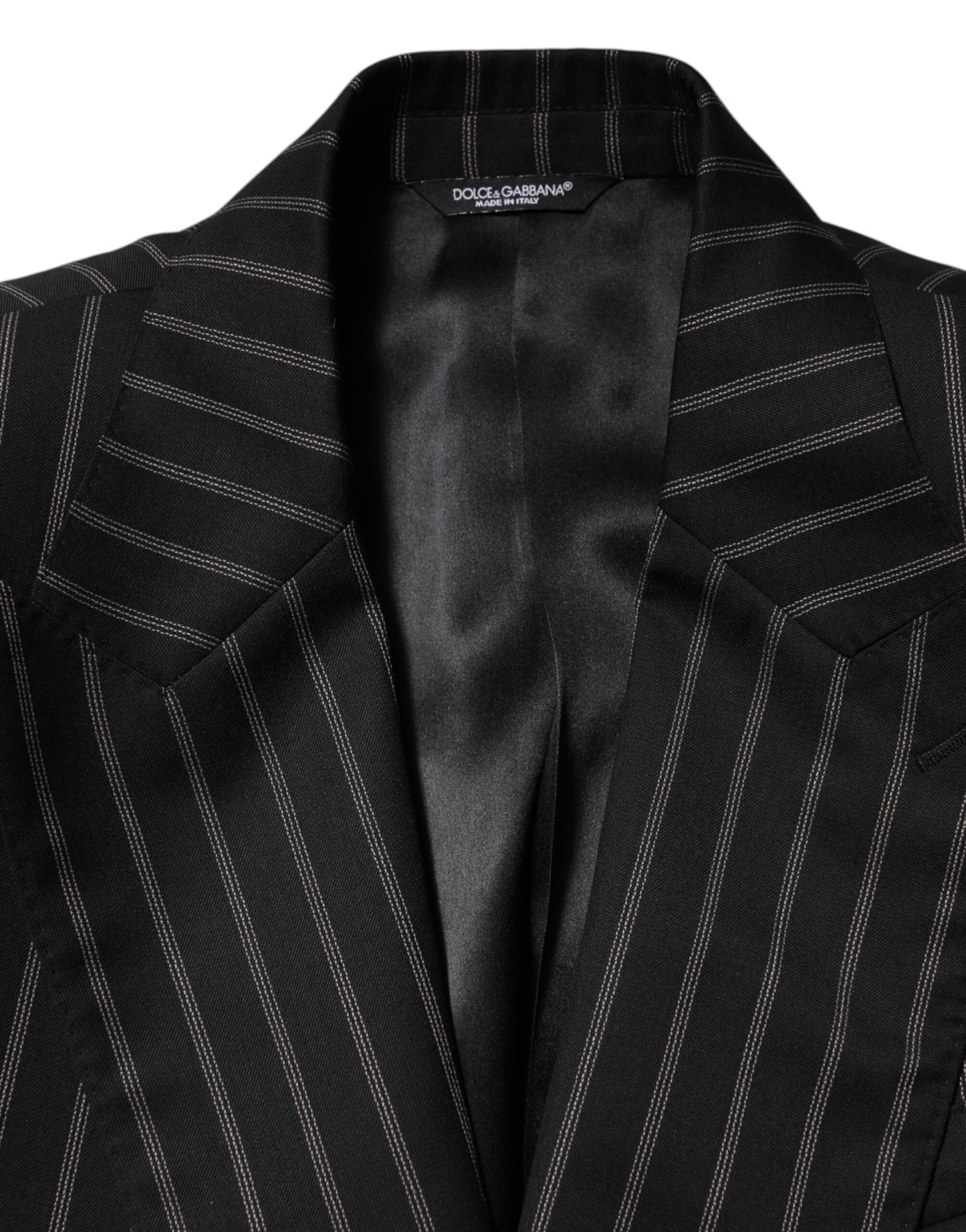 Dolce &amp; Gabbana – SICILIA – Anzugblazer mit 1 Knopf und schwarzen Streifen