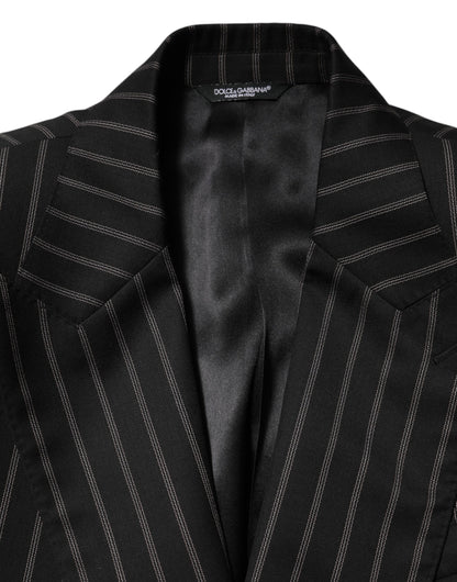 Dolce &amp; Gabbana – SICILIA – Anzugblazer mit 1 Knopf und schwarzen Streifen