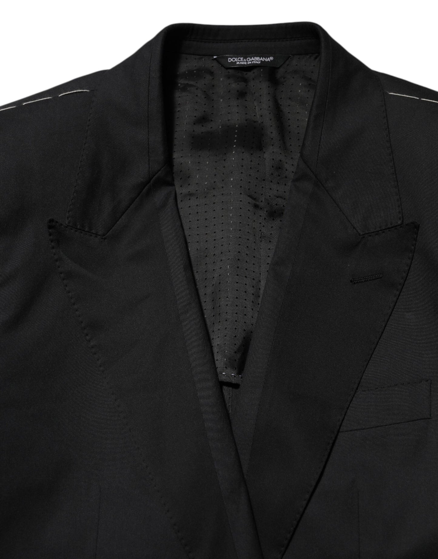 Dolce &amp; Gabbana – Schwarzer Anzugsjacken-Blazer aus Baumwolle mit 2 Knöpfen