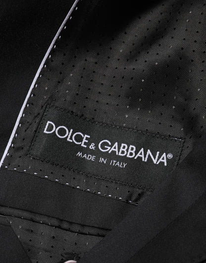 Dolce &amp; Gabbana – Schwarzer Anzugsjacken-Blazer aus Baumwolle mit 2 Knöpfen