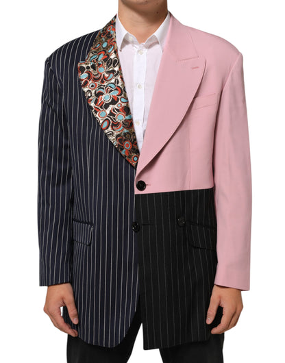 Dolce &amp; Gabbana – Mehrfarbiger, einreihiger Blazer mit Patchwork-Muster