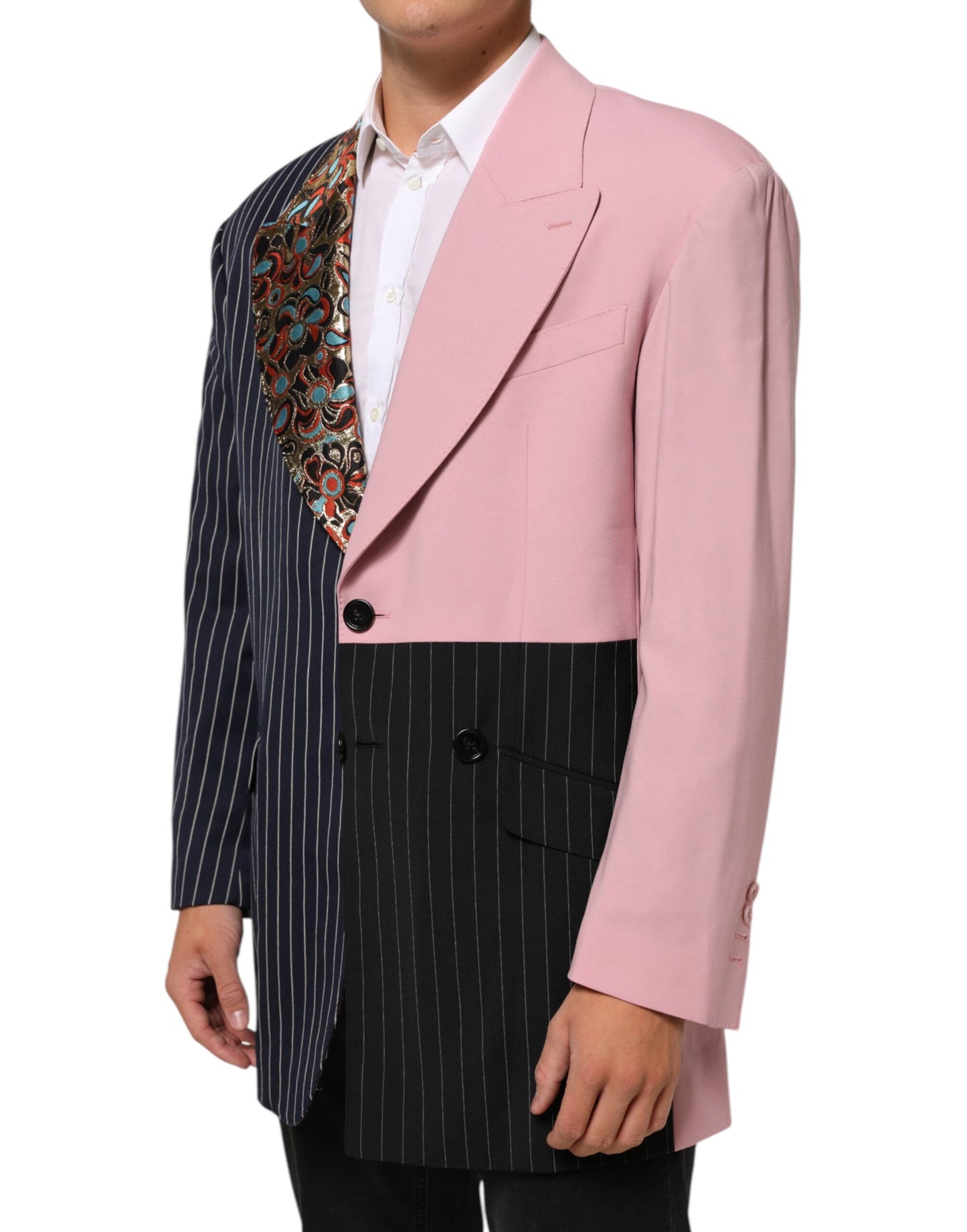Dolce &amp; Gabbana – Mehrfarbiger, einreihiger Blazer mit Patchwork-Muster