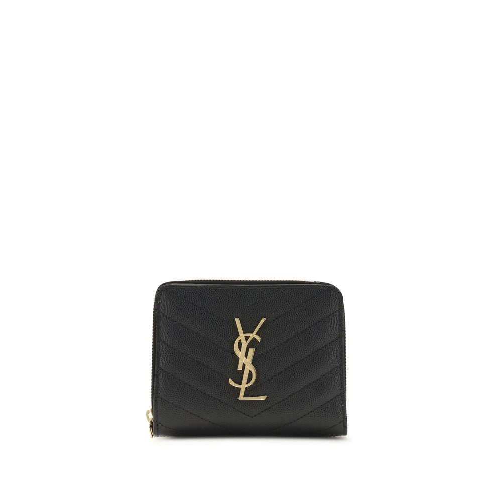 Saint Laurent Portemonnaie aus schwarzem Kalbsleder (Bos Taurus)
