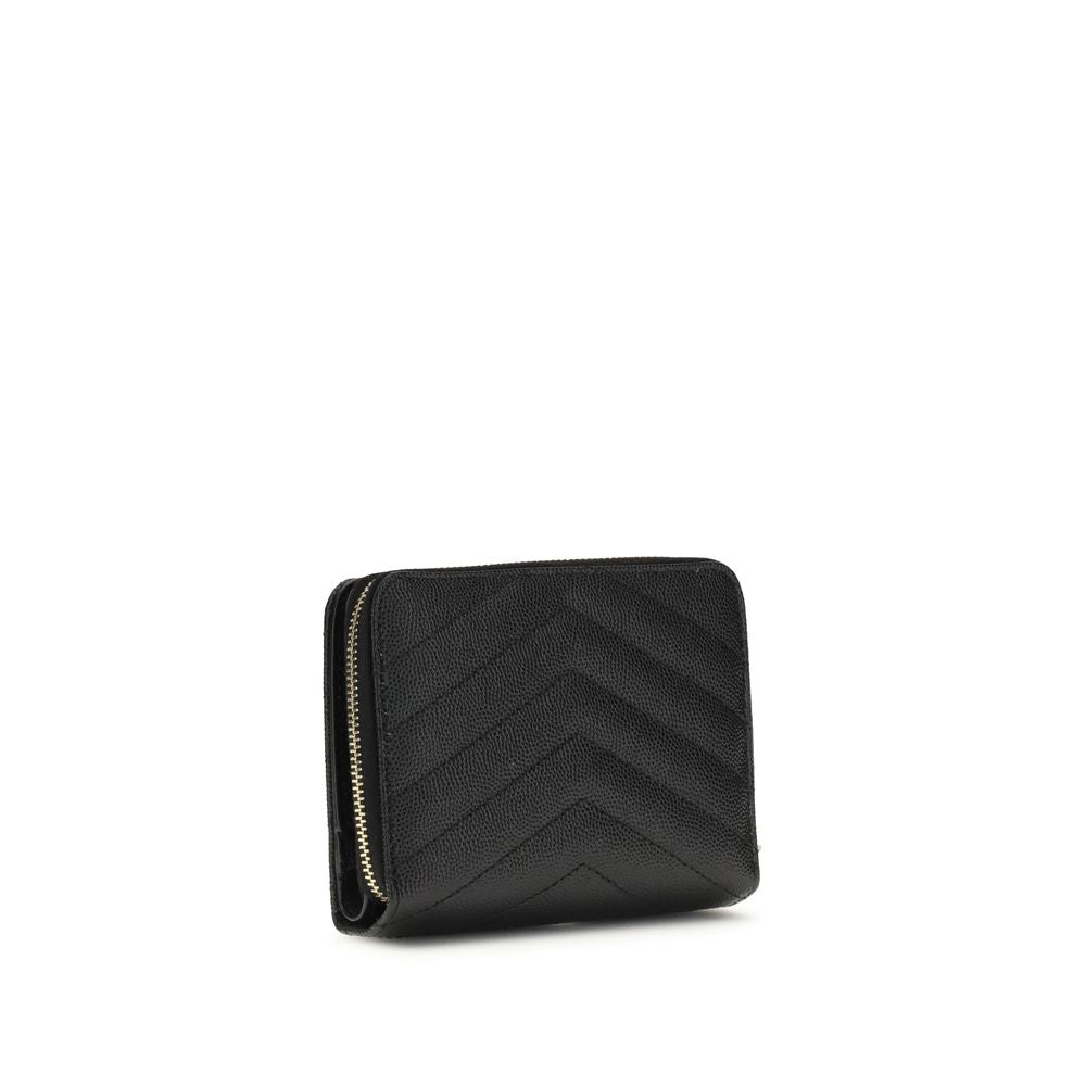 Saint Laurent Portemonnaie aus schwarzem Kalbsleder (Bos Taurus)