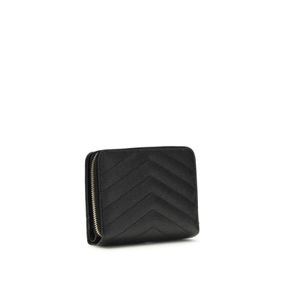 Saint Laurent Portemonnaie aus schwarzem Kalbsleder (Bos Taurus)