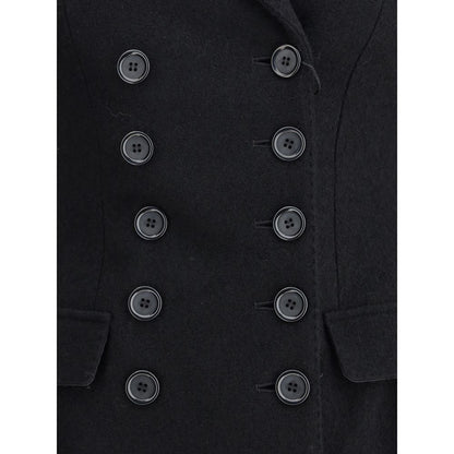 Dolce &amp; Gabbana Wollmantel aus schwarzem Fleece