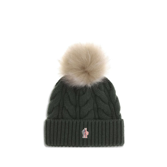 Moncler Grenoble Grüne Fleece-Wollmütze