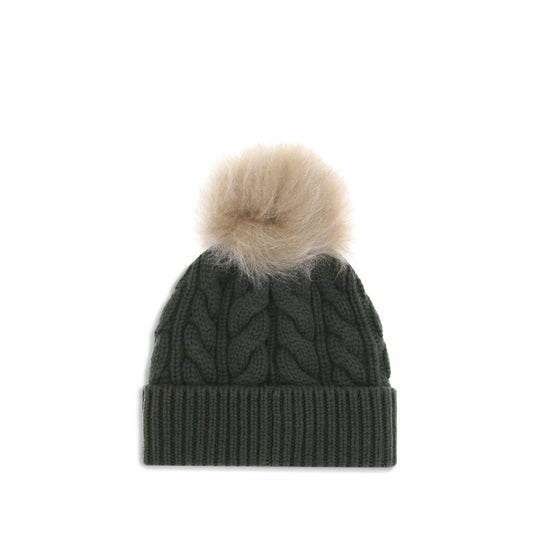 Moncler Grenoble Grüne Fleece-Wollmütze