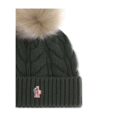 Moncler Grenoble Grüne Fleece-Wollmütze
