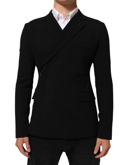 Dolce &amp; Gabbana Schwarzer Woll-Zweireiher-Blazer für Herren