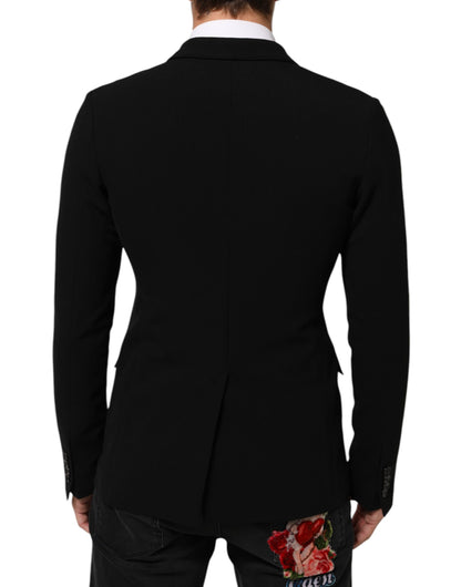 Dolce &amp; Gabbana Schwarzer Woll-Zweireiher-Blazer für Herren