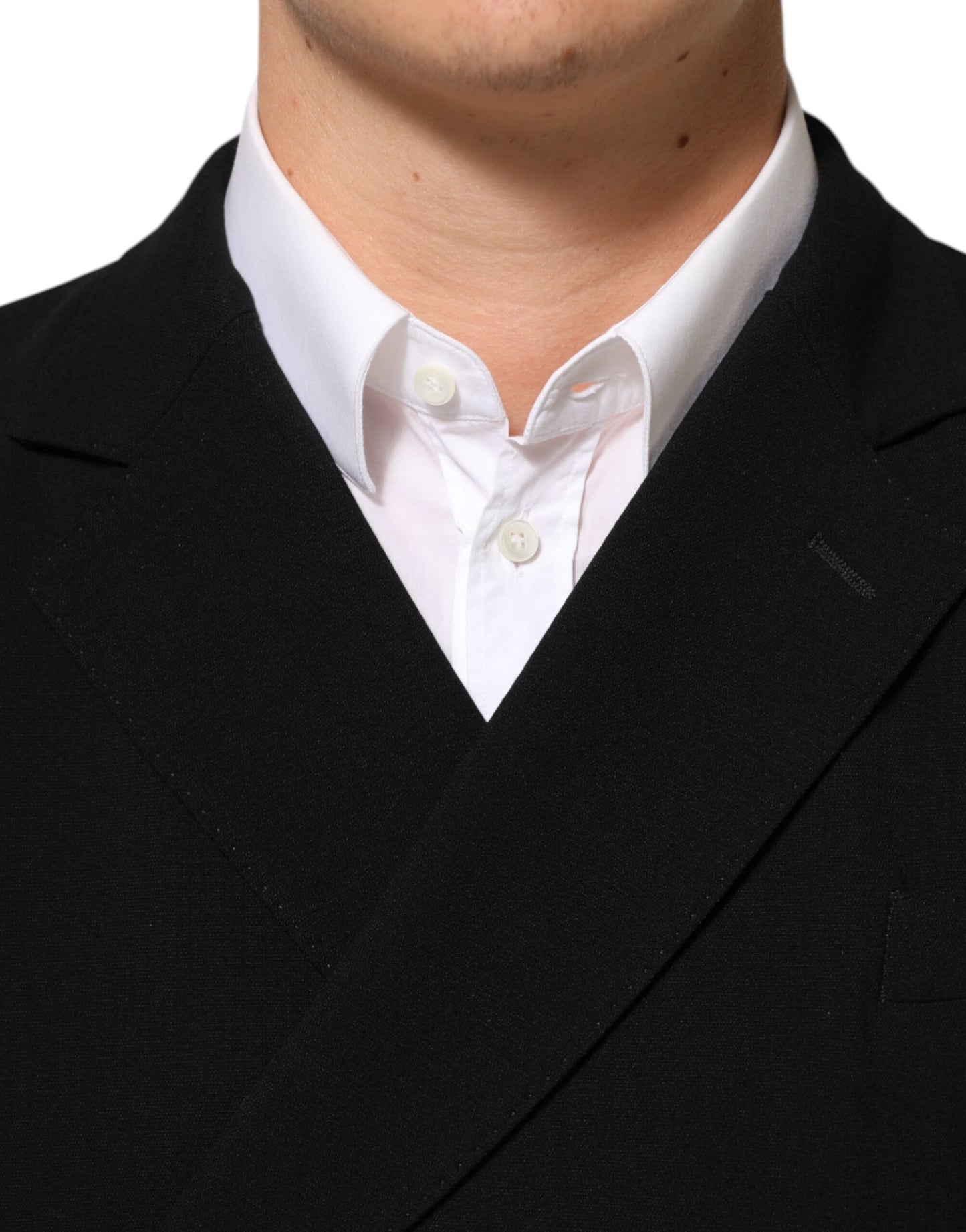 Dolce &amp; Gabbana Schwarzer Woll-Zweireiher-Blazer für Herren