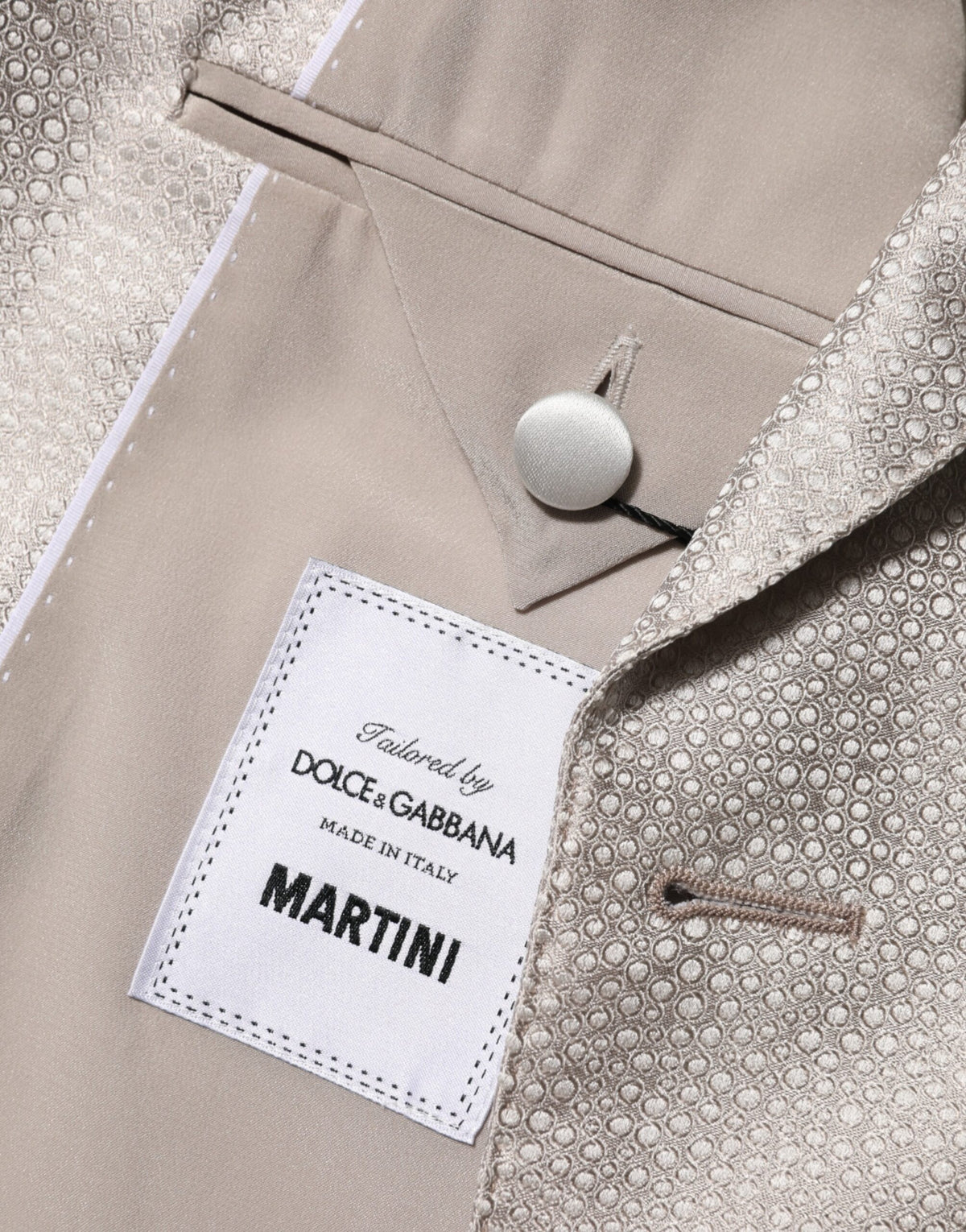Dolce &amp; Gabbana Beige MARTINI Zweireihiger Anzugblazer