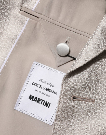 Dolce &amp; Gabbana Beige MARTINI Zweireihiger Anzugblazer