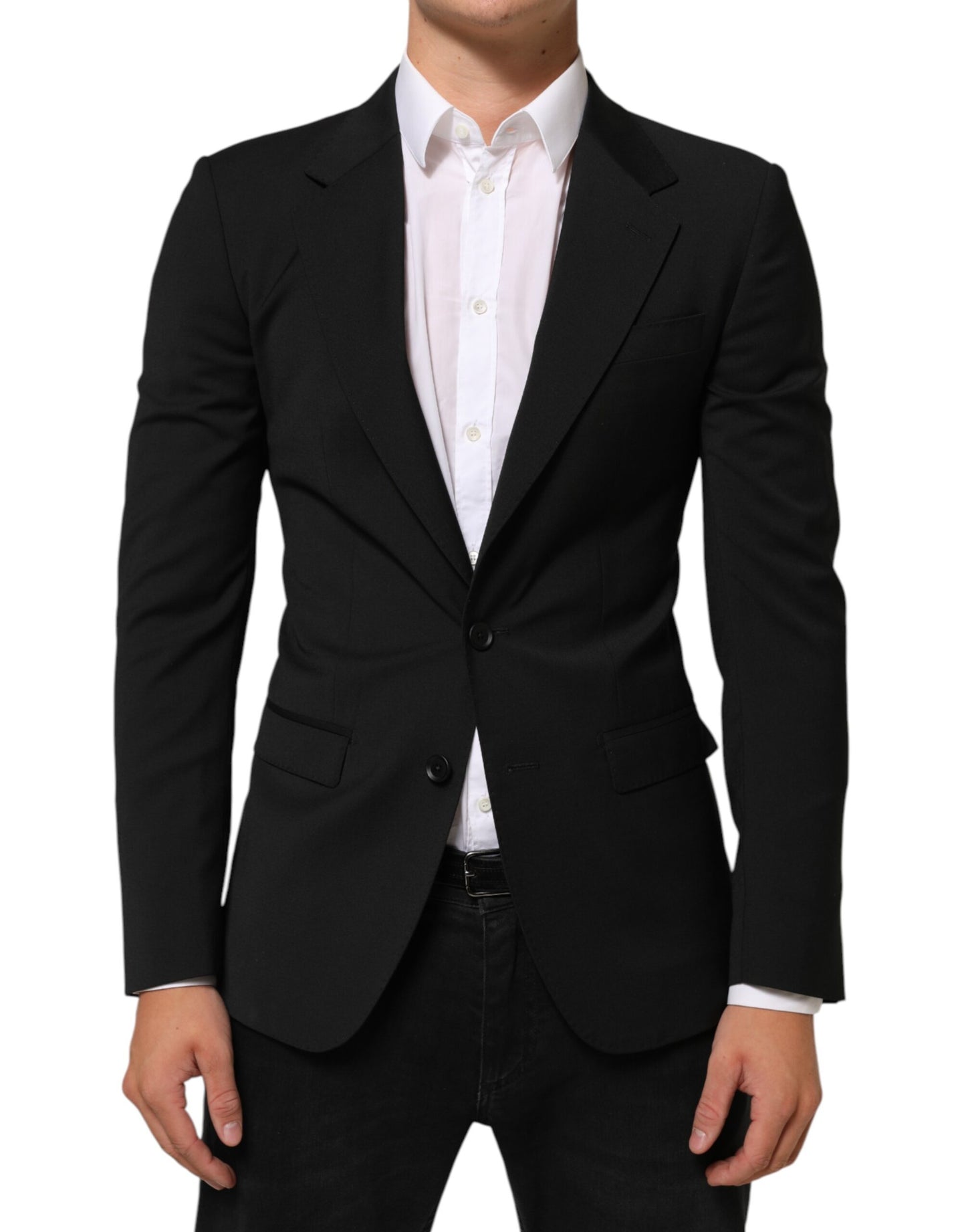 Dolce &amp; Gabbana – Schwarzer STAFF-Anzugblazer mit 2 Knöpfen