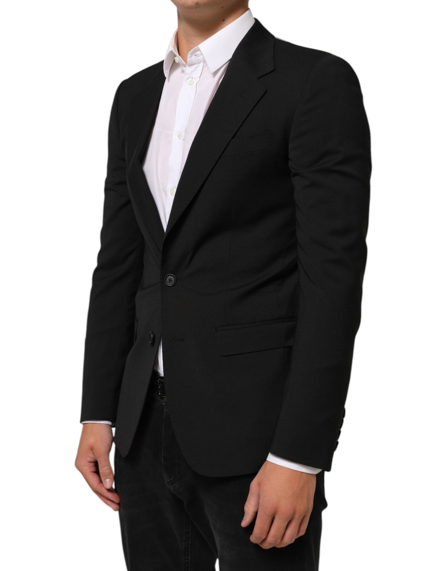Dolce &amp; Gabbana – Schwarzer STAFF-Anzugblazer mit 2 Knöpfen